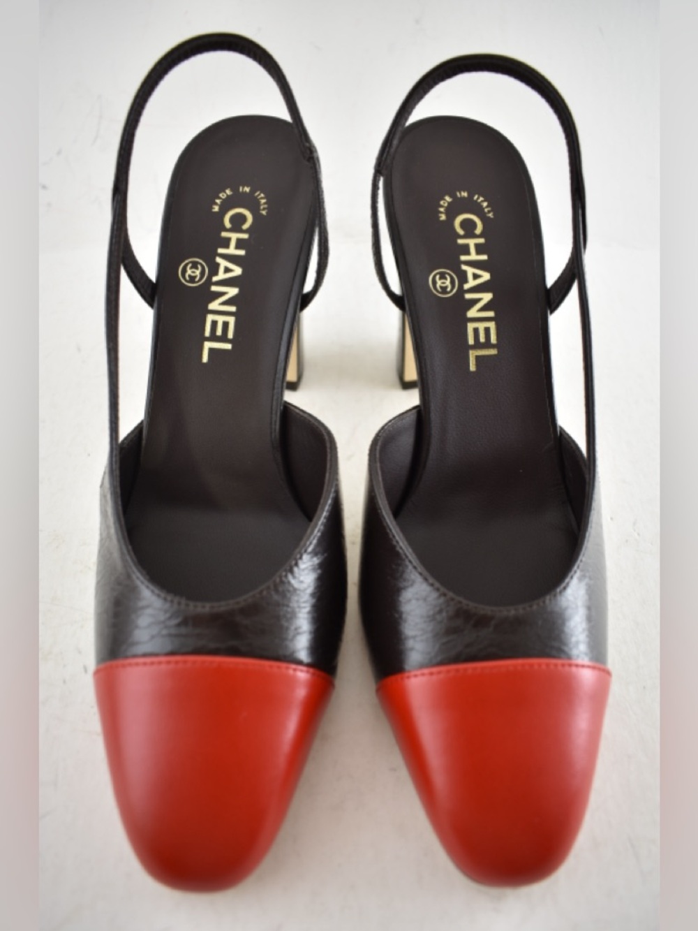 Chanel 26S Blazy Dark Brown Red CC Coco Sling Slingback Block Heel Pump 40c - Picture 7 of 16
